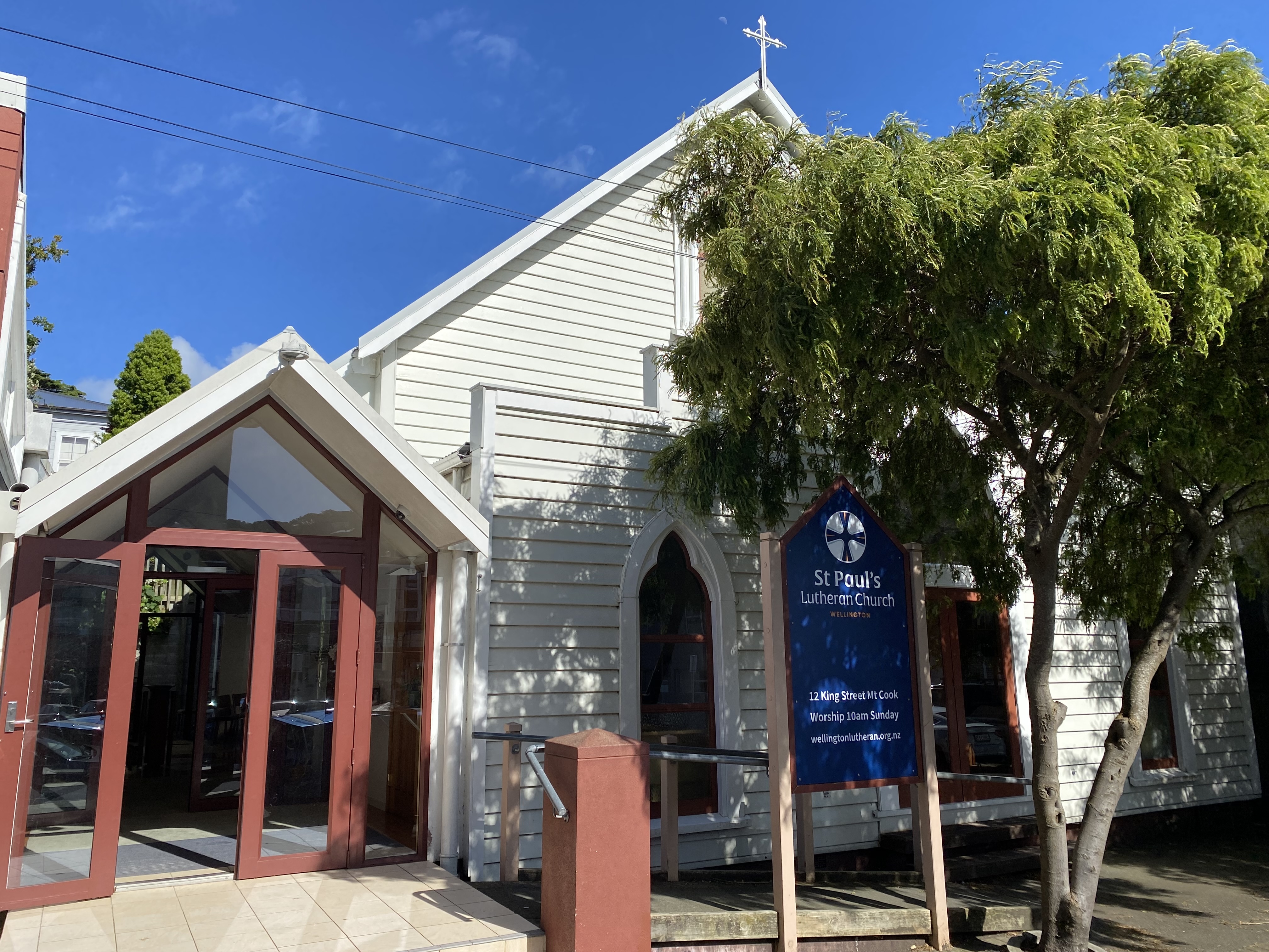 The outside of the church building
